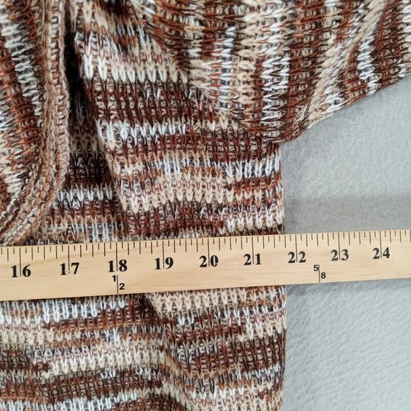 Vintage Sears Cardigan Womens M Brown Open Front Long Sleeves Shawl With Belt - Picture 9 of 10
